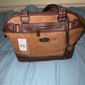 B.O.C. Leather Bag in Tan and Brown